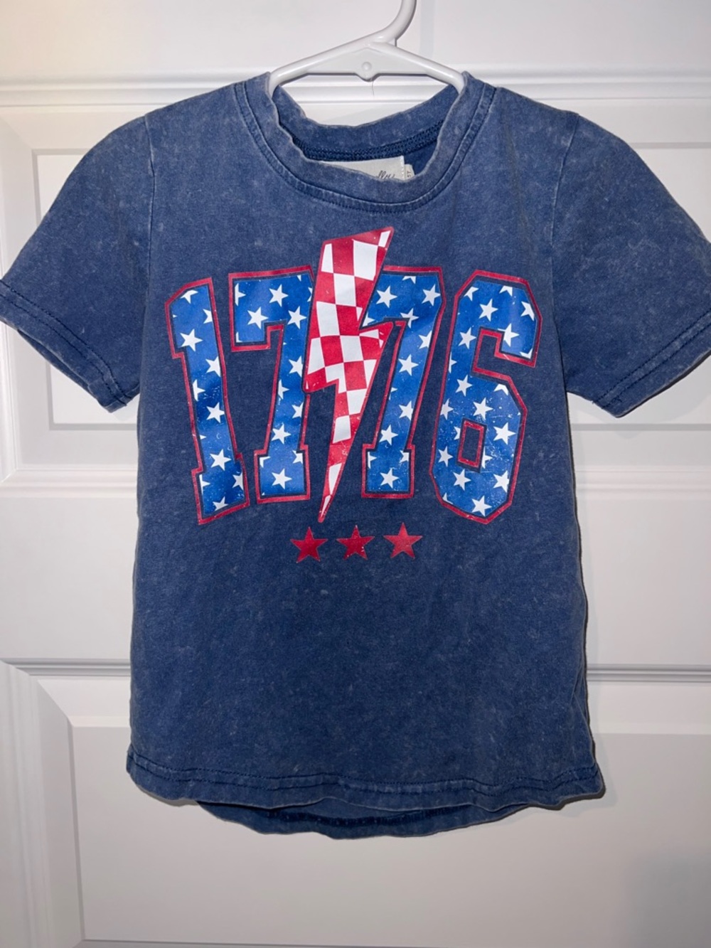 Made by Molly  Navy Blue Graphic Tee with Patriotic 1776 Design 5T